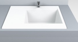 Мойка для кухни прямоугольная Буль-Буль Bodrum 650 врезная Магранит белый 115060001