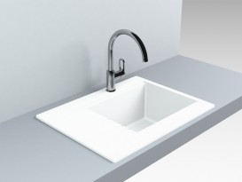 Мойка для кухни прямоугольная Буль-Буль Bodrum 650 врезная Магранит белый 115060001