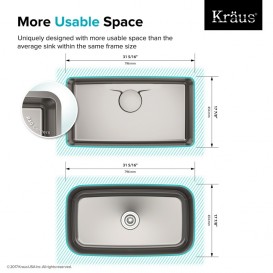 Мойка для кухни прямоугольная Kraus Dex под столешницу нержавеющая сталь Radiant Pearl KD1US17B