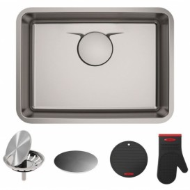 Мийка для кухні прямокутна Kraus Dex під стільницю нержавіюча сталь Radiant Pearl KD1US25B