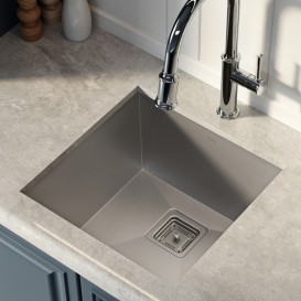 Мойка для кухни квадратная Kraus Pax под столешницу нержавеющая сталь хром KHU19