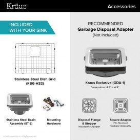 Мойка для кухни прямоугольная Kraus Pax под столешницу нержавеющая сталь хром KHU23