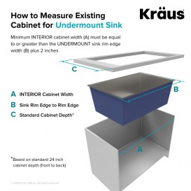 Мийка для кухні прямокутна Kraus Pax під стільницю нержавіюча сталь хром KHU32