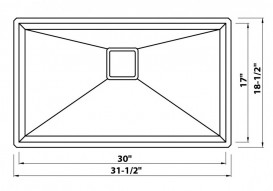 Мийка для кухні прямокутна Kraus Pax під стільницю нержавіюча сталь хром KHU32