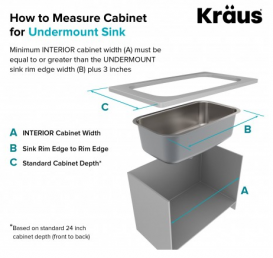 Мийка для кухні прямокутна Kraus Premier під стільницю нержавіюча сталь хром KBU14