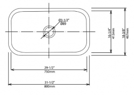 Мийка для кухні прямокутна Kraus Premier під стільницю нержавіюча сталь хром KBU14