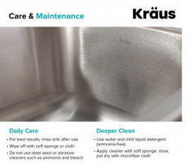 Мийка для кухні прямокутна Kraus Premier під стільницю нержавіюча сталь хром KBU14