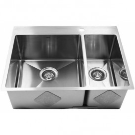 Мийка для кухні прямокутна Kraus Rex накладна права нержавіюча сталь KHT32R