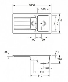Мойка для кухни прямоугольная Villeroy & Boch Architectura 60 XR Fossil 336502KD