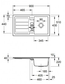 Мойка для кухни прямоугольная Villeroy & Boch Flavia 50 кремовый 330501KR