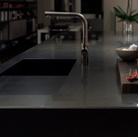 Мийка для кухні Sink Quality Argon 1KBO 50 42x42x22,5 з переливом нанограніт чорний ARG.C.1KBO.50