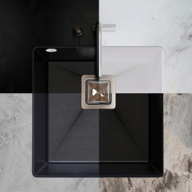 Мойка для кухни Sink Quality Argon 1KBO 50 42x42x22,5 с переливом наногранит серый ARG.D.1KBO.50