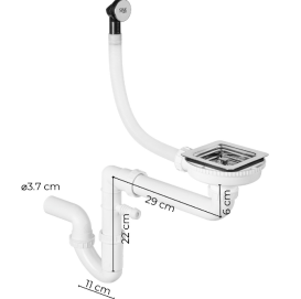 Мийка для кухні Sink Quality Argon 1KBO 50 42x42x22,5 з переливом нанограніт чорний з золотом ARG.L.1KBO.50