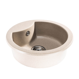 Мойка для кухни Sink Quality Azurite 1KBO 49x49x14,2 с переливом наногранит бежевый AZU.P.1KBO.X