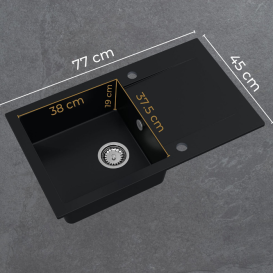 Мийка для кухні Sink Quality Ferrum 1KDO 77x45x21 з переливом нанограніт парча FER.B.1KDO.X