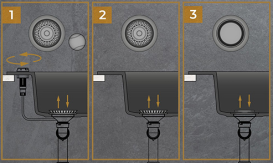 Мойка для кухни Sink Quality Ferrum 1KDO 77x45x21 с переливом наногранит черный с золотом FER.L.1KDO.X