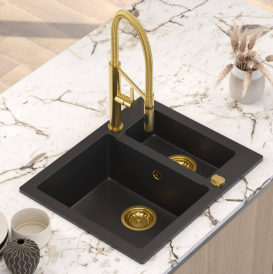 Мойка для кухни Sink Quality Ferrum 5KBO 60,5x49,5x21 с переливом наногранит серый FER.D.5KBO.X