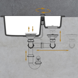 Мийка для кухні Sink Quality Ferrum 5KKO 79,5х49,5х21 з переливом нанограніт бежевий FER.P.5KKO.X