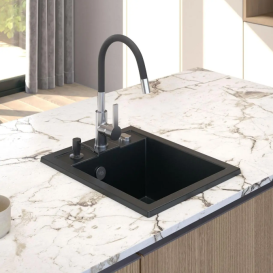 Мойка для кухни Sink Quality Ferrum IK 40 40x50x19,5 с переливом наногранит парча FER.B.1K40.X