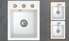 Мийка для кухні Sink Quality Ferrum IK 40 40x50x19,5 з переливом нанограніт чорний FER.C.1K40.X