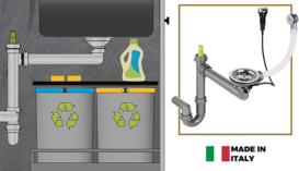 Мийка для кухні Sink Quality Ferrum IK 40 40x50x19,5 з переливом нанограніт чорний FER.C.1K40.X