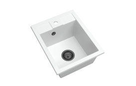 Мойка для кухни Sink Quality Ferrum IK 40 40x50x19,5 с переливом наногранит белый FER.W.1K40.X