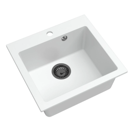 Мийка для кухні Sink Quality Ferrum IK 50 49x45x20,5 з переливом нанограніт білий FER.W.1K50.X
