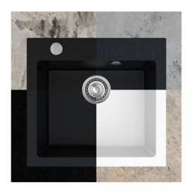 Мийка для кухні Sink Quality Ferrum IK 50 49x45x20,5 з переливом нанограніт білий FER.W.1K50.X