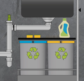 Мийка для кухні Sink Quality Ferrum IK 50 49x45x20,5 з переливом нанограніт білий FER.W.1K50.X