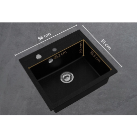 Мойка для кухни Sink Quality Ferrum IK 60 56,5x51x20,5 с переливом наногранит бежевый FER.P.1K60.X