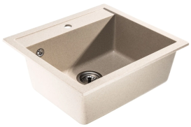 Мойка для кухни Sink Quality Ferrum IK 60 56,5x51x20,5 с переливом наногранит бежевый FER.P.1K60.X