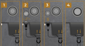 Мийка для кухні Sink Quality Obsidian 1KKO 59x50x21 см з переливом нанограніт чорний OBS.C.1KKO.X