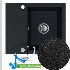 Мойка для кухни Sink Quality Obsidian 1KKO 59x50x21 см с переливом наногранит парча OBS.B.1KKO.X