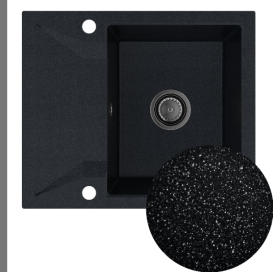 Мойка для кухни Sink Quality Obsidian 1KKO 59x50x21 см с переливом наногранит парча OBS.B.1KKO.X
