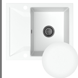 Мийка для кухні Sink Quality Obsidian 1KKO 59x50x21 см з переливом нанограніт білий OBS.W.1KKO.X