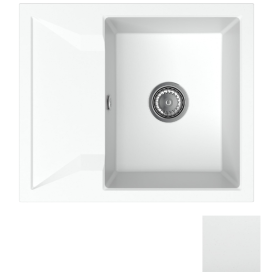 Мийка для кухні Sink Quality Obsidian 1KKO 59x50x21 см з переливом нанограніт білий OBS.W.1KKO.X