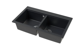 Мийка для кухні Sink Quality SINK 2K80 86X50X21,5 см з переливом нанограніт парча SINK.B.2K80.X