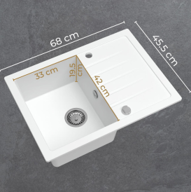 Мойка для кухни Sink Quality Titanite 1KKO 68x49,5x21,5 с переливом наногранит черный TIT.C.1KKO.X