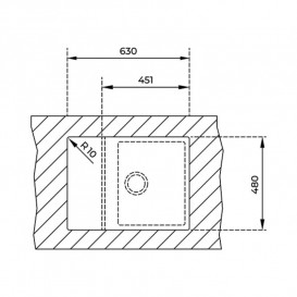 Мийка для кухні Teka Astral 45 B-TG 65х50 см з крилом теграніт чорний металік 40143580