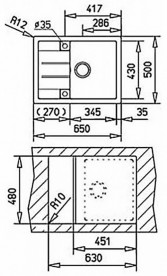Мийка для кухні Teka Astral 45 B-TG 65х50 см врізна теграніт топаз 40143583