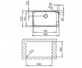 Мийка для кухні Teka Bahia 1B Plus 86х50 см нержавіюча сталь 12127001