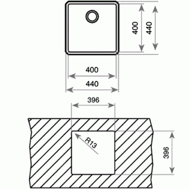 Мийка для кухні Teka BE LINEA RS15 40.40 врізна 1 чаша нержавіюча сталь 115000007