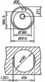 Мойка для кухни Teka Centroval 45 TG Ø51 см врезная тегранит песочный 40143210