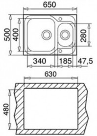 Мийка для кухні Teka Classic 1 1/2B 65х50 см нержавіюча сталь полірована 10119087