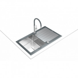 Мойка для кухни Teka Diamond RS15 1B 1D 86 ST 86×51 см серый камень с чашей и крылом 115100021
