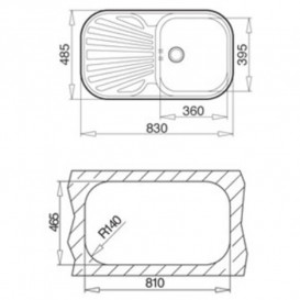 	Мойка для кухни Teka Stylo 1B 1D  83×48.5 см нержавеющая сталь полированная 10107018