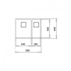 Мойка для кухни Teka ForLinea RS15 2B 580 58×44 см 2 чаши нерж. сталь полированная 115030010