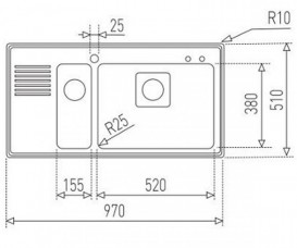 Мойка для кухни Teka Frame 1 1/2B 1/2D RHD 97х51 см нержавеющая сталь 40180531