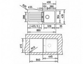 Мойка для кухни Teka Kea 45 B-TG 86х43,5 см врезная тегранит песочный 40143362