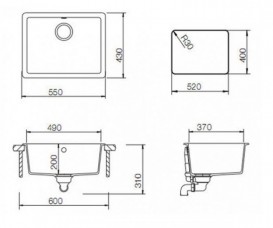 Мийка для кухні Teka Radea 490/370 TG 55х43 см теграніт топаз 40143663